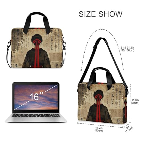 Maletín portátil con correa para laptop 15.6'' beige y rojo miniatura 5