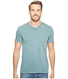 Calvin Klein Jeans Men's Short Sleeve Weekend Acid Wash V-Neck T-Shirt, Keel Blue, X-LARGE