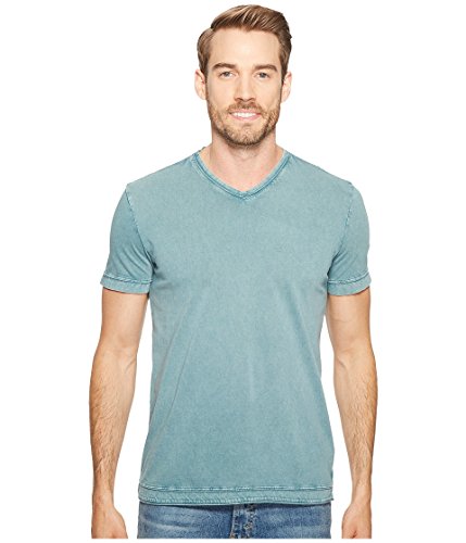 Calvin Klein Jeans Men's Short Sleeve Weekend Acid Wash V-Neck T-Shirt, Keel Blue, X-Large