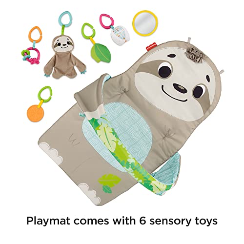 Fisher-Price Ready To Hang Sensory Sloth Gym, Infant Activity Mat With Toys For Tummy Time And Play #TOP4