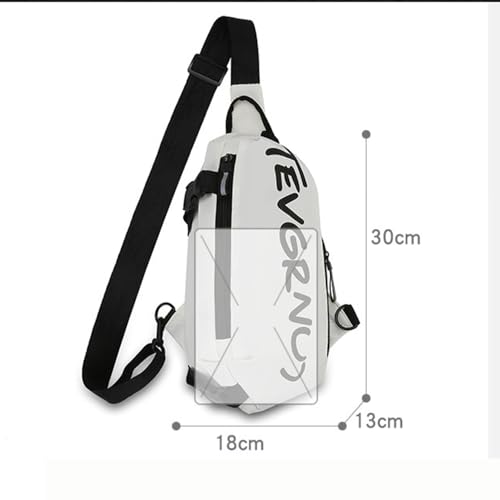 Mochila tipo bandolera para hombre y mujer blanca miniatura 5