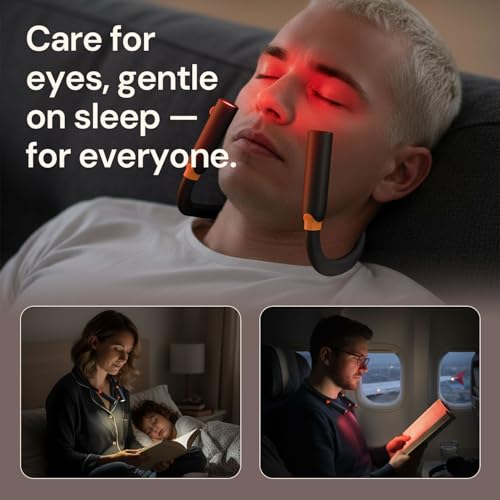 LifeZoom Neck Reading Light, Rechargeable Book Light for Reading at Night, 660nm Red Light & White Modes, Flexible 360° Bendable, Lightweight for Reading, Travel, Eye Care, Better Sleep & Recovery