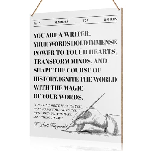 Writer Wall Decor, Daily Reminder for Writers, Gift for Writer Author Novelist Typewriter, Write...