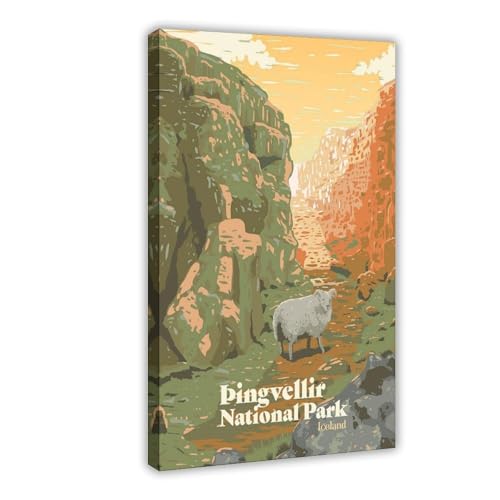 Poster sur toile Thingvellir parc national 40x60cm pour salon