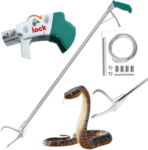 52" Snake Tongs Stick with Lock, Professional Snake Grabber Tool ...