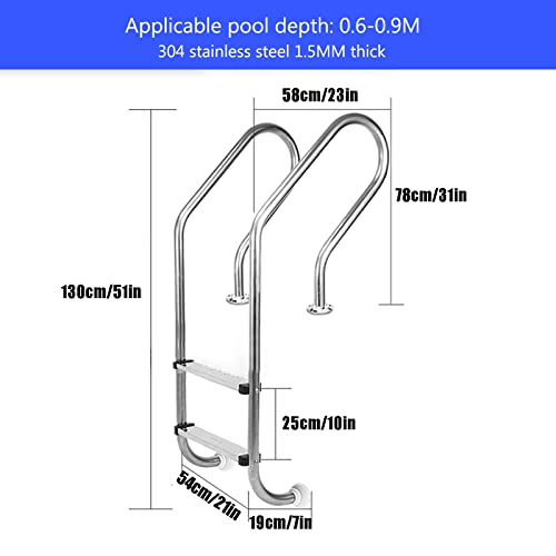 Escalera para piscina con 2 peldaños antideslizantes miniatura 2