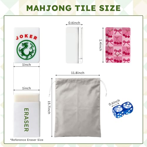 Set de Fichas American Mahjong 166 piezas acrílico con bolsa miniatura 2