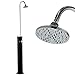 BAKAJI Doccia Solare per Giardino Piscina Esterno Campeggio Serbatoio 20Lt con Soffione Regolabile Miscelatore Acqua Calda Attacco Tubo da Giardino Dimensione 214 x 11,5 x 11,5 cm
