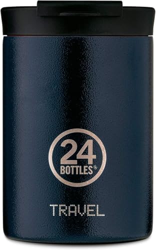 24Bottles Travel Tumbler - Tazza Termica da Viaggio, Caffe, Te, Bevande Acciaio Inox, 350 ml, Termos Caffè 100% Ermetico, 6hHot/24hCold, Borraccia Termica Mug, Design Italiano, Deep Blue