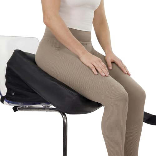 Vive Inflatable Seat Assist Lifting Cushion - Portable Seat Lift Assist with Remote Control & 220lb Capacity - 17x17 Inch Cushion Lifter for Adults - Easy Stand Up from Chair or Sofa (Black)