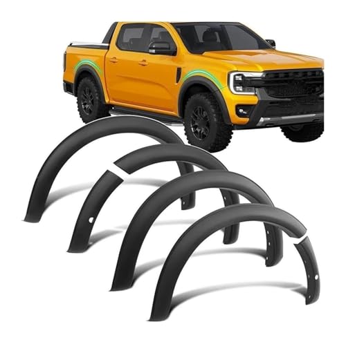 Cejas de rueda de coche para F&ord para Ranger 2022 2023 para Wildtrak-X con sensor de estacionamiento, accesorios de coche, guardabarros arco de rueda (B) (pintado negro)