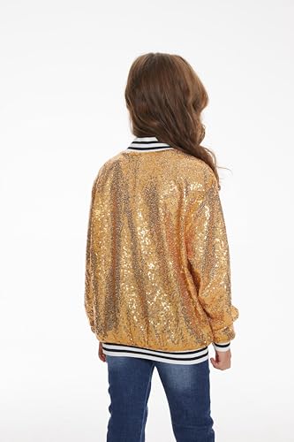 Girl Sequin Jacket Kid Sparkly Varsity Jackets Long Sleeve Lightweight Bomber Cardigan Metallic Shiny Coat4