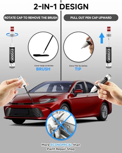 Image of Touch Up Paint Compatible with Toyota Exact Match 2 in 1 Touch up Paint for Chips and Nicks Repair (Supersonic Red(3U5))