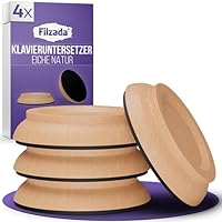 Filzada® 4x Klavieruntersetzer aus Hartholz NATUREICHE - Möbeluntersetzer für Schwere Möbel - hochwertige Piano Caster Cups - Möbel Untersetzer für alle Böden - Klavieruntersetzer Parkett
