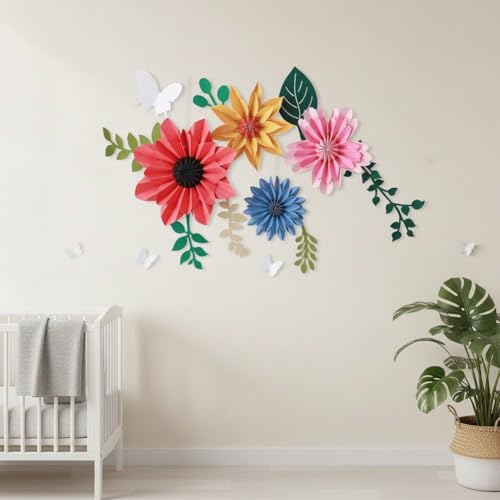 Plantas artificiales 3D con flores de papel de gran realismo 6