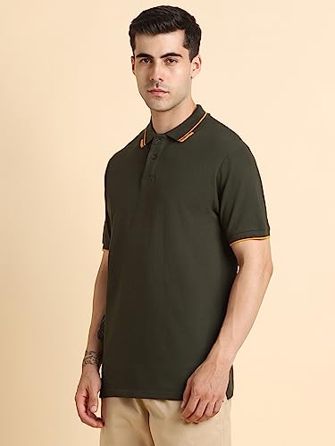 Image of Dennis Lingo Men's Regular Fit Solid Polo Cotton T-Shirt
