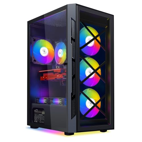 STGsivir PC Gamer Fixe,Ordinateur Gaming,GeForce GTX 1660 Super, Intel i7 3,4 jusqu&rsquo;à 3,9GHz, 32Go RAM, 1To SSD, 600M WiFi, BT 5,0, Ventilateur RGBx6, W10H64