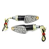 FEIFEIER 2pcs Mini Stalk Arrow Motorcycle LED Turn Signals Indicators Blinkers Lights Fits Metric Cr
