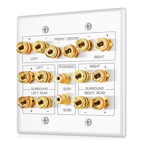 TNP 7.2 Surround Sound Subwoofer and Speaker Wall Plate -