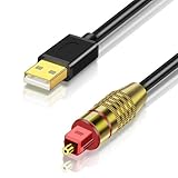 USB A – SPDIF 光 オーディオ変換アダプタ、単方向USB to TOSLINK デジタル 変換 ケーブル、Windows、PC、コンピュータ、ノートパソコンに対応-2M