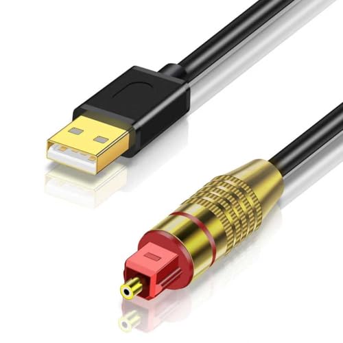 USB A to Optical Audio Adapter Unidirectional USB to TOSLINK Optical Digital Converter Compatible with Windows/Laptop ONLY NOT for TV Or Other Devices-6.6FT