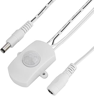 Richer-R Motion Sensor Switch, 5A DC 5-24V Mini PIR Infrared Motion Sensor Detector Switch LED Strip Automatic Switch with 120 degree cone angle(White)