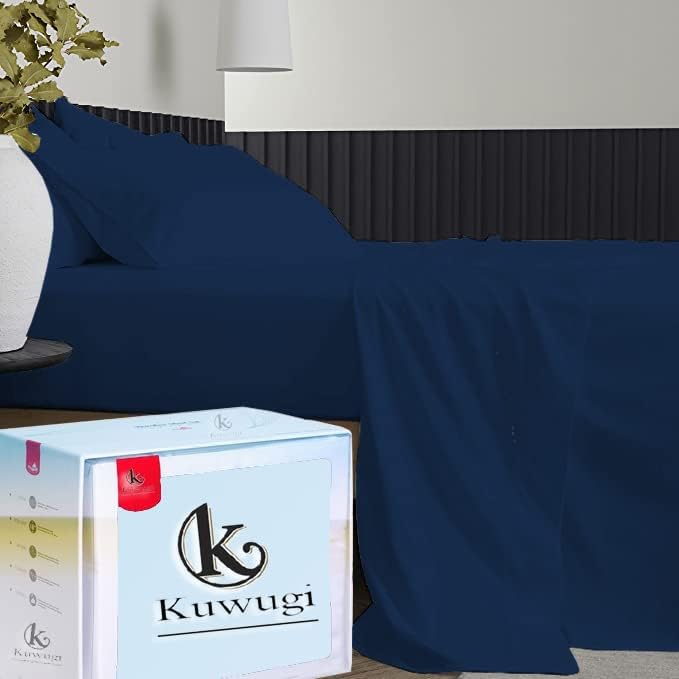 Miniatura 1 de Juego de sábanas de 4 piezas de 800 hilos, 100% algodón egipcio, tamaño Queen, tejido de satén súper suave para una sensación suave, colchón de