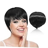 HAPINARY Peluca Bob Corta con Flequillo Natural para Mujer Transpirable Textura Realista y Suave para Uso Diario y Ocasiones Especiales Diseño Fresco y Cómodo
