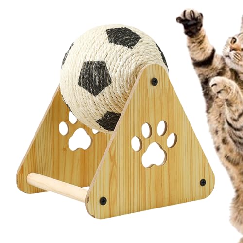 Giocattolo Graffiatoio per Gatti | Palla Sisal Tiragraffi,Ruota Esercizio Verticale Design Pallone da Calcio per Unghie Area Rilassamento Cuccioli di Animali Razza Grande Media Piccola