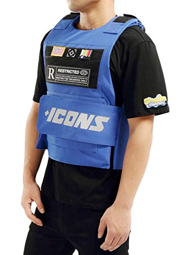 HUDSON Outerwear Men's Icon Reflective Fashion Vest with Adjustable Velcro Straps and Patches, Blue - Thumbnail 4