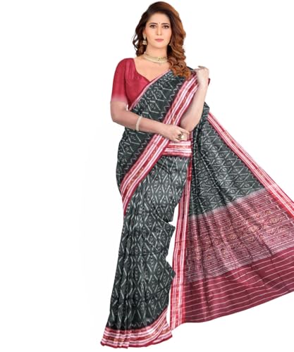 Image of Nuapatna Cotton Saree of Odisha Ikkat Orissa Traditional Handloom Sari | Bomkai | Pata | Nuapatana | sambalpuri saree | khandua patta sare | without Blouse S12