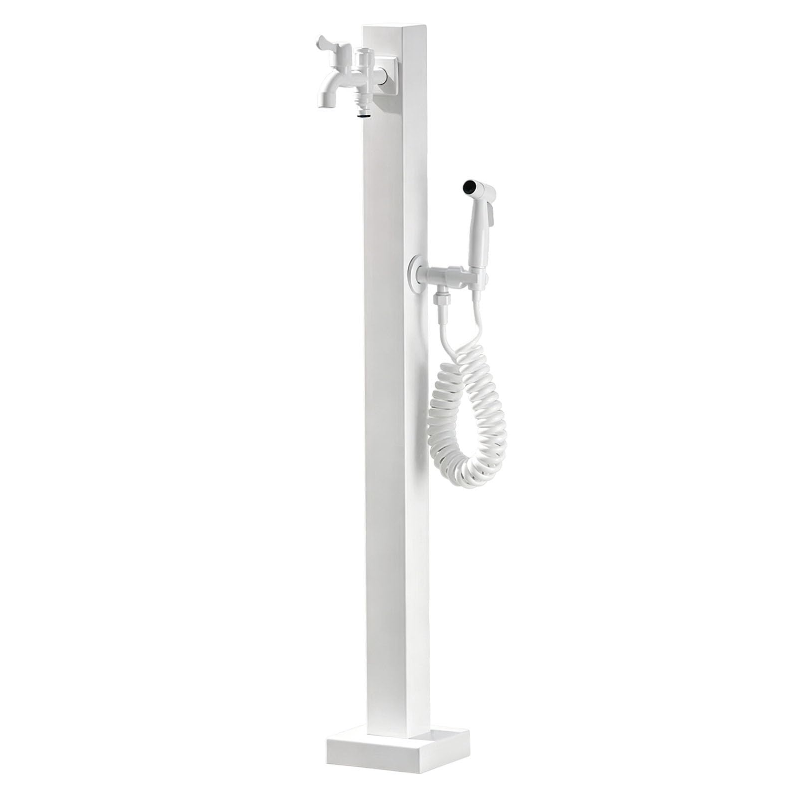 Junvstor Style 4 Iron Outdoor Water Column With Double Faucets, Freestanding Floor Mounted Hydrant Water Tap, Garden Hydrant Standing Outdoor Spigot For Garden Farm Pasture Irrigation(,Height: 60Cm/23.6In)