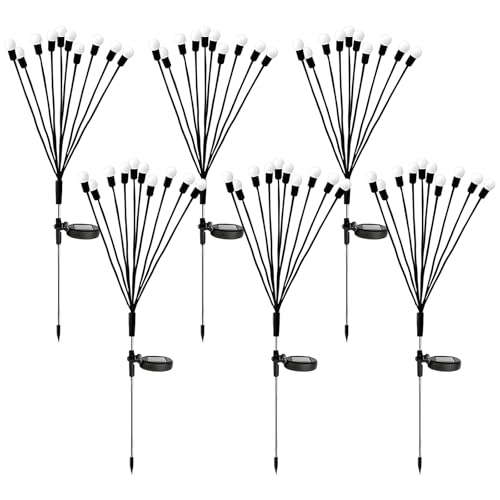 Lampe solaire de jardin lucioles 10 têtes LED étanches pour allée et pelouse