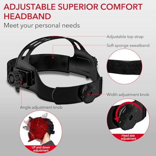 Image of TRQWH Welding Helmet with Light True Color Auto Darkening Welding Helmets for Men Solar Powered Welding Hood with 2 Arc Sensor Wide Shade 4 /9-13 for TIG MIG ARC Cool Welder Mask