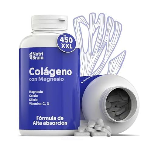 450 Cápsulas Colágeno Hidrolizado con Magnesio | Bote XXL (6 meses) | Potenciado con Calcio y Vitamina C para Piel, Articulaciones, Pelo, Músculos, Sistema Inmunológico y más Energía