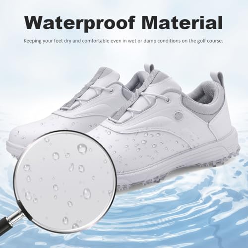 Image of ULTIANT Mens Golf Shoes Waterproof Fixed Spikeless Sole Comfortable Outdoor Sport Shoes Size7.5-13