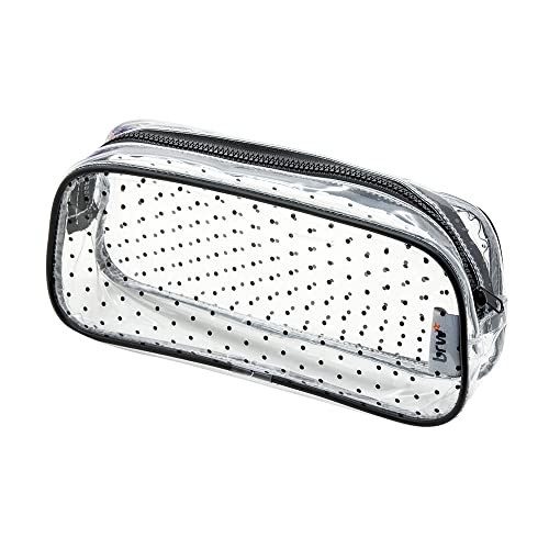 Estojo PVC Transparente 1 Zíper Estampa Poá, BRW