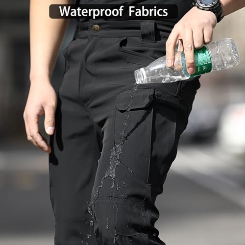 Men's Cargo Work Hiking Tactical Pants,10-Pocket,Water Resistant,Lightweight Ripstop Outdoor Pants3