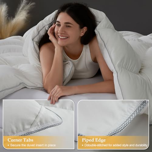 Homelysian Feather Down Comforter Queen Size,White Queen Comforter Only, Extra Fluffy Duvet Comforter thumb #5