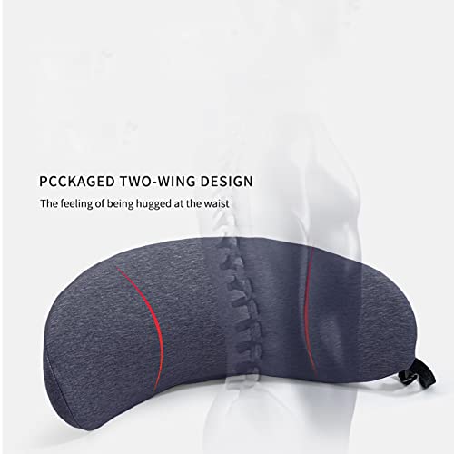 IBLUELOVER Lumbar Support Pillow Sleeping Waist Pillow Memory Foam Lumbar Roll Pillow Wedge Cushion for Lower Back Pain Spine Sciatic Pain Relief for Bed Sofa Car Seat Travel - Image 2