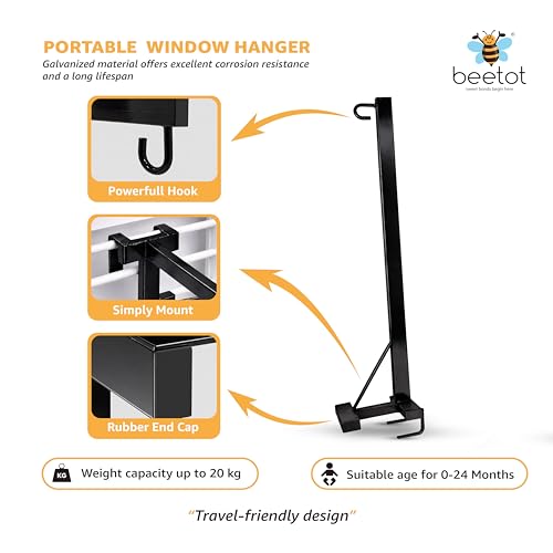 Image of Window Hanging Cradle for Baby 80cm | Baby Cradle Window Hanger Rod | Portable Metal Cradle Hanger for Traditional Baby Cradle & Baby Jhula | Supports Up to 15kg