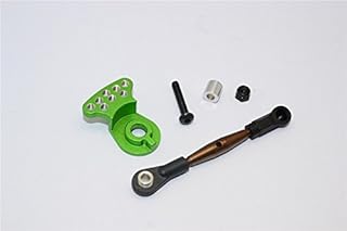 GPM For Tamiya GF01 Upgrade Parts Spring Steel Modified Anti-Thread Steering Tie Rod With Servo Horn - 2Pcs Set Green