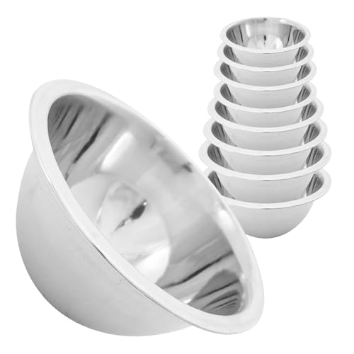 Set of 6 16CM Stainless Steel Deep Mixing Bowls - Perfect for Baking, Cooking, Food Preparation & Serving | Lightweight Culinary Tool, Salad & Food Prep | Ideal for Kitchens, Restaurants & Takeaways