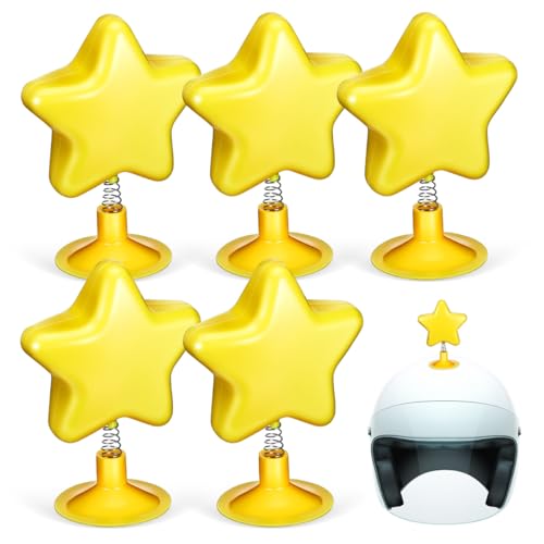 Amosfun Helmaufkleber 8-Teiliges Wackelstern Helm Top Star ZubehöR FüR Fahrradhelm Motorradhelm Snowboardhelm Und Auto Armaturenbrett Deko
