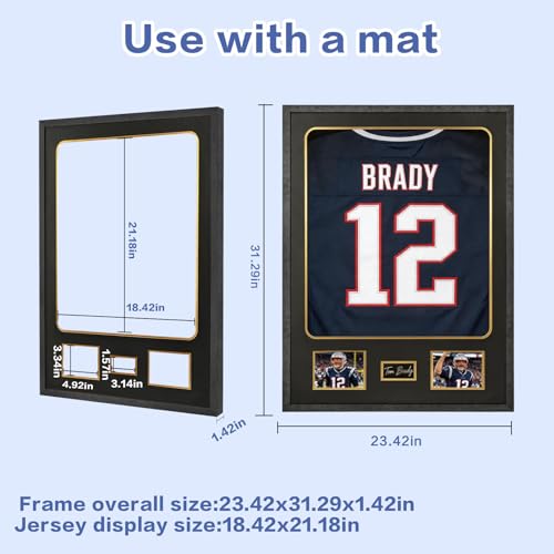 Image of IHEIPYE Jersey Frame Display Case 3 Pack - Large Sport Jersey Shadow Box with UV Protection Acrylic for Baseball, Basketball, Football, Soccer, Hockey, Shirt and Uniform