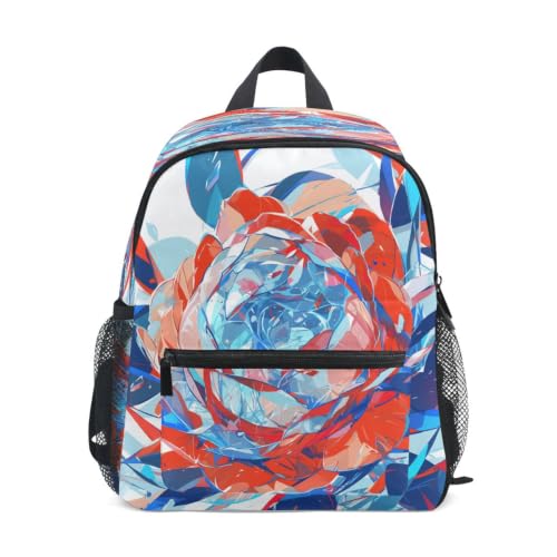 Sac d'école maternelle motif fleur bleue idéal pour les sorties scolaires