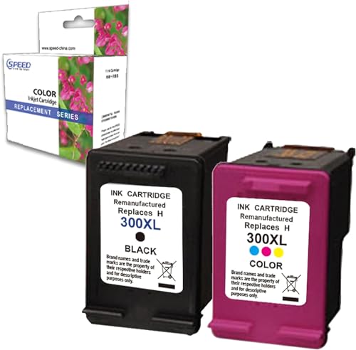 ELLENNE Cartuchos compatibles para HP 300 XL negro + 300 XL color 300 XL Cartucho Impresora Deskjet F2420 F2480 D2560 D5560 ENVY 110 PHOTOSMART C4680