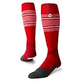 Stance Diamond Pro Stripe Over The Calf Socks (Large, White Red)
