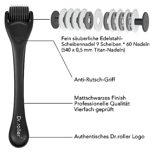 Dr.roller Derma Roller 0,5 mm, Bartroller Bartwuchs, Microneedling Roller – Ansicht 2