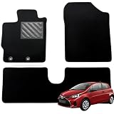Tappetini Toyota Yaris III 3/5 Porte dal 09/2011-2020 Su Misura, Set 4 Neri